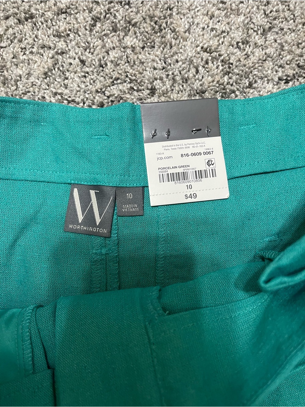 Worthington Teal High-Waist Belted Women’s Shorts - Picture 2 of 3